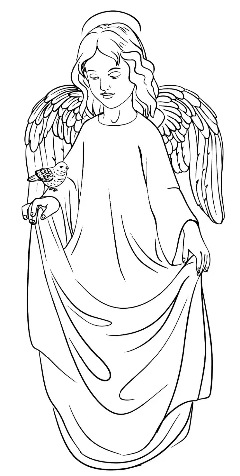 Free Angel Picture To Color In