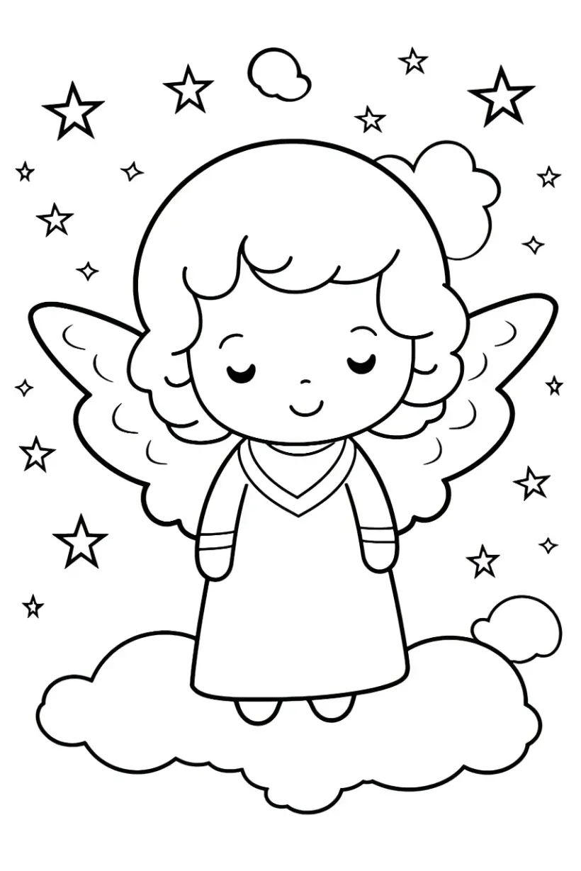 Free Angel Picture To Color In