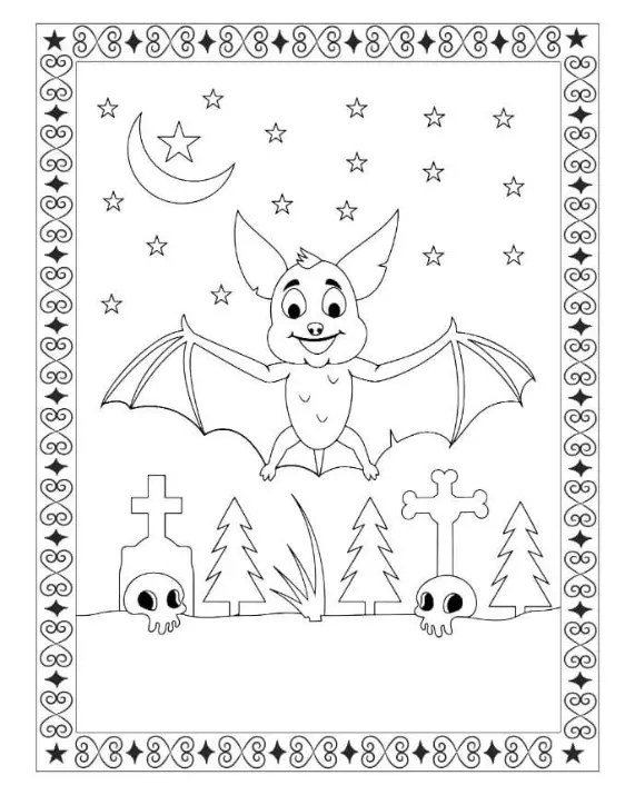 Free Bat Picture To Color In