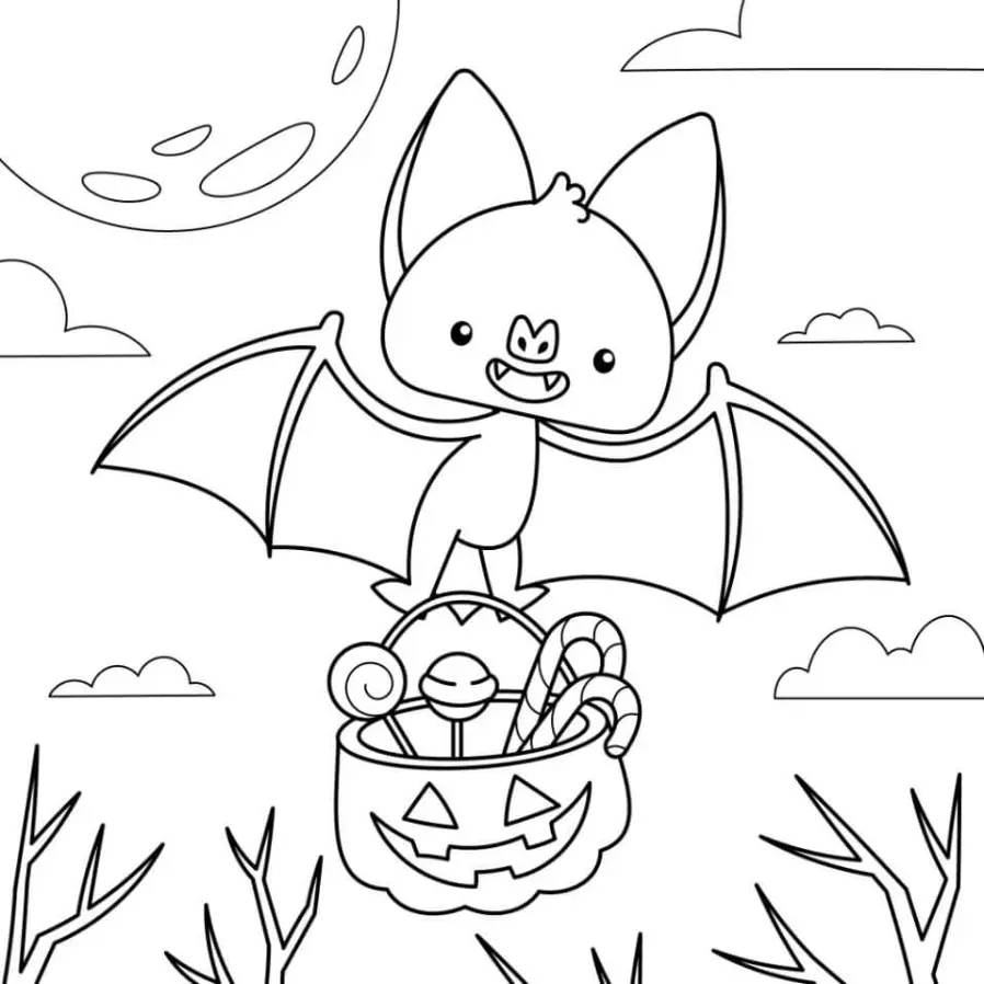 Free Bat Picture To Color In