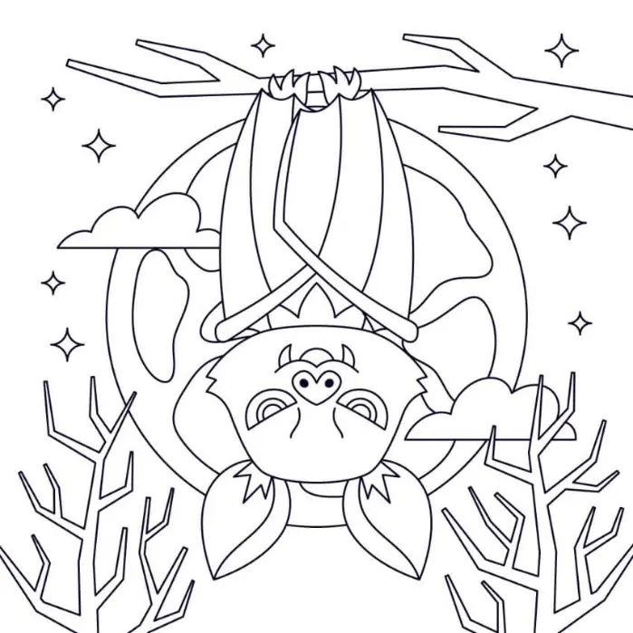 Free Bat Picture To Color In