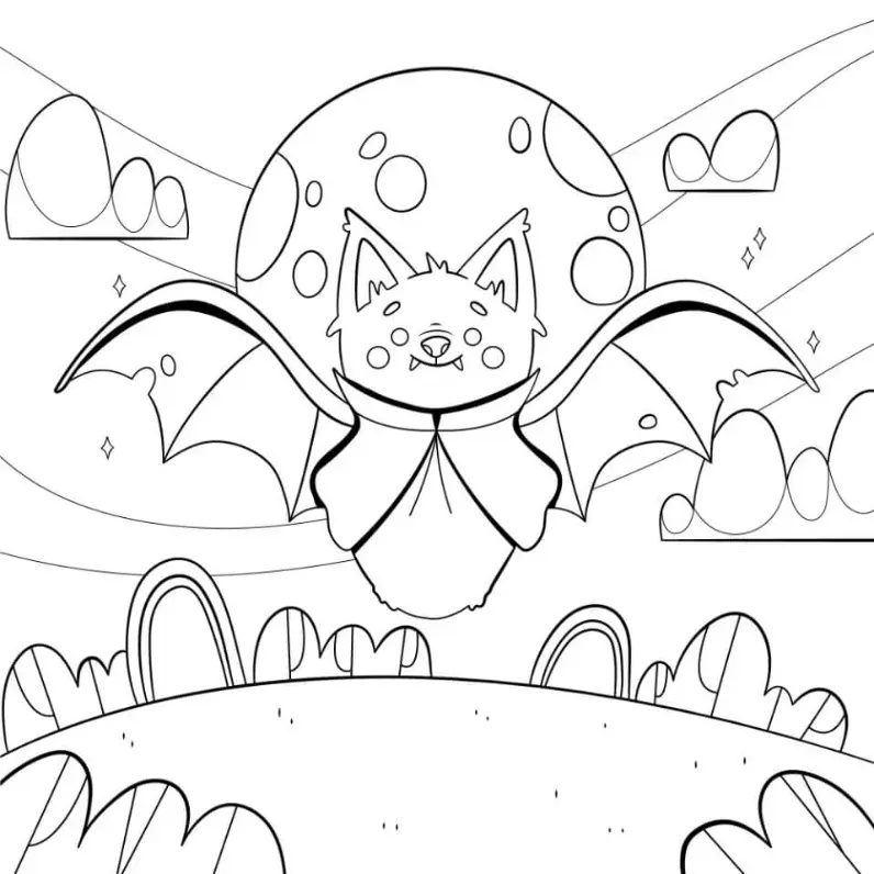 Free Bat Picture To Color In