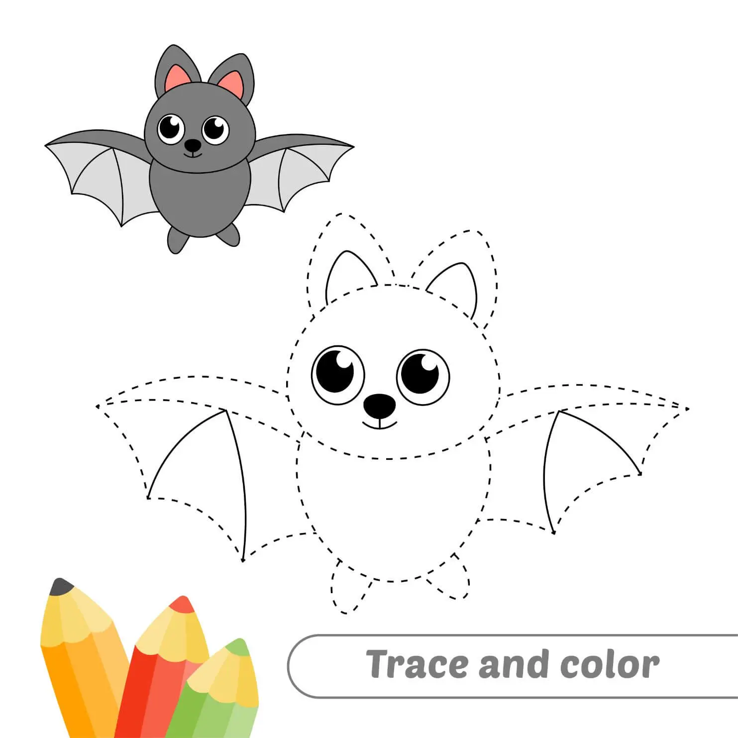 Free Bat Picture To Color In