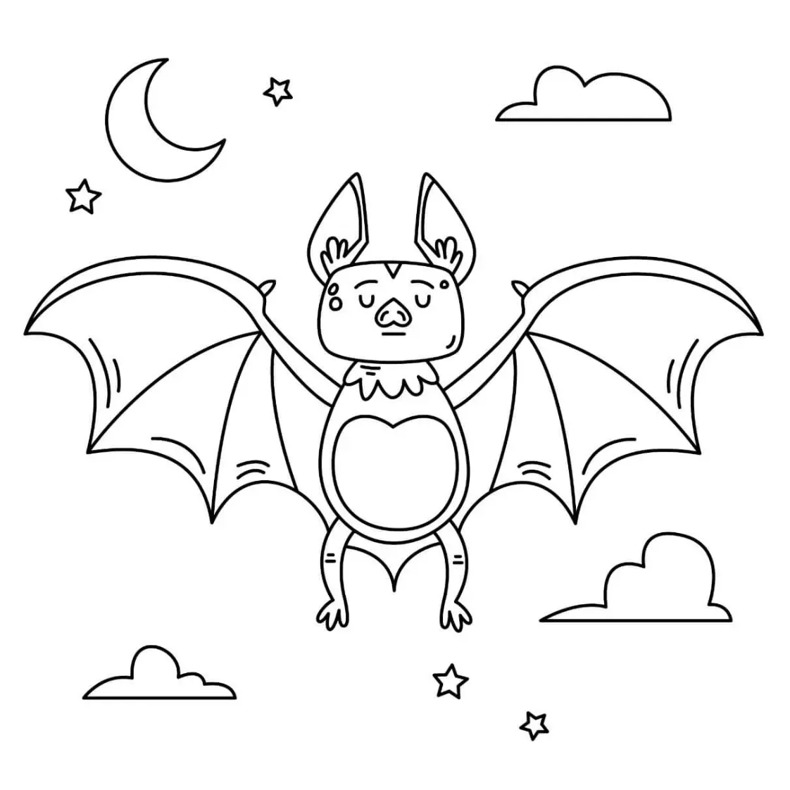 Free Bat Picture To Color In