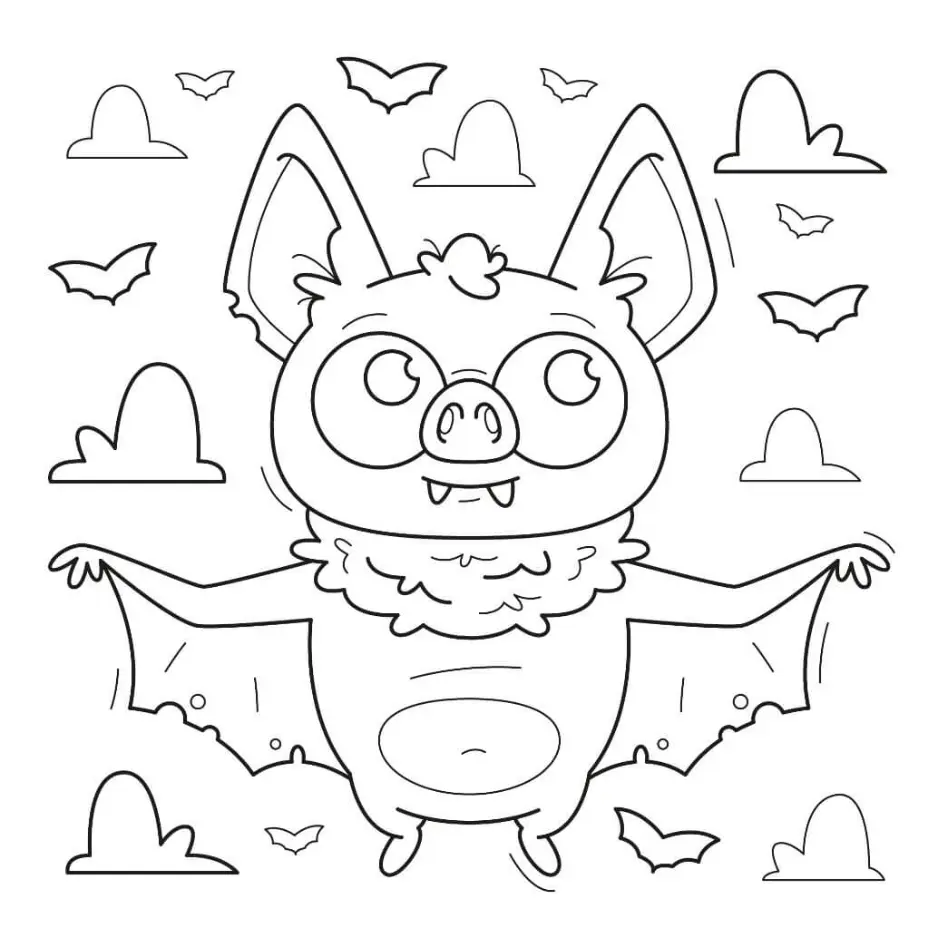 Free Bat Picture To Color In