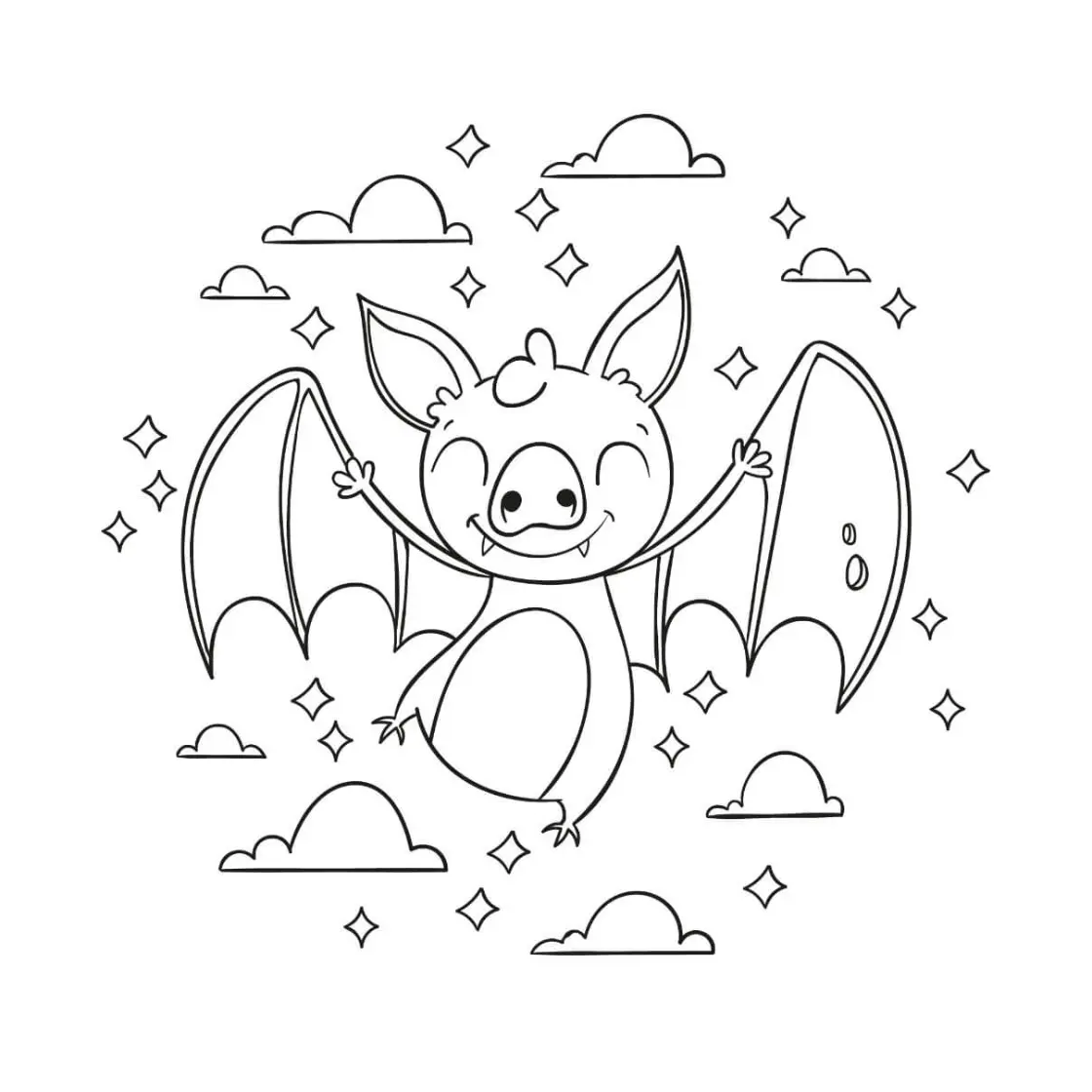 Free Bat Picture To Color In