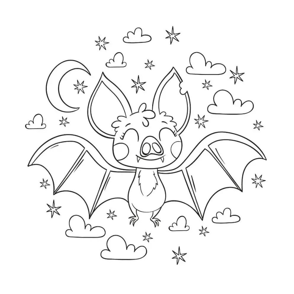 Free Bat Picture To Color In