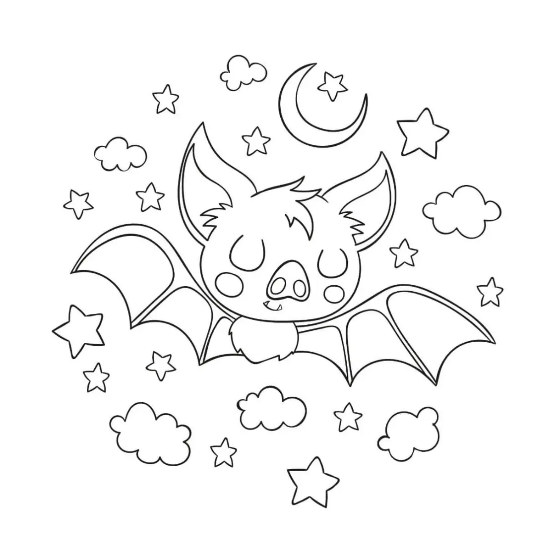 Free Bat Picture To Color In