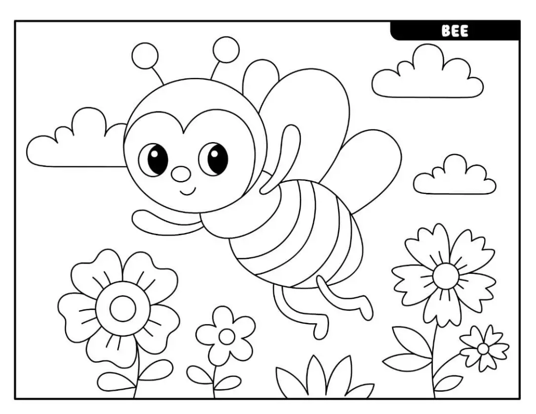 Free Bee Picture To Color In