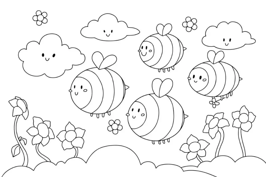 Free Bee Picture To Color In