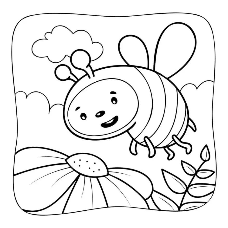 Free Bee Picture To Color In