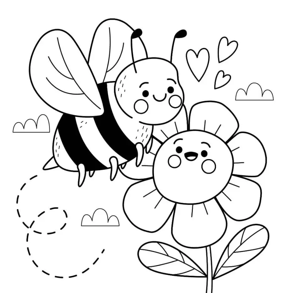 Free Bee Picture To Color In