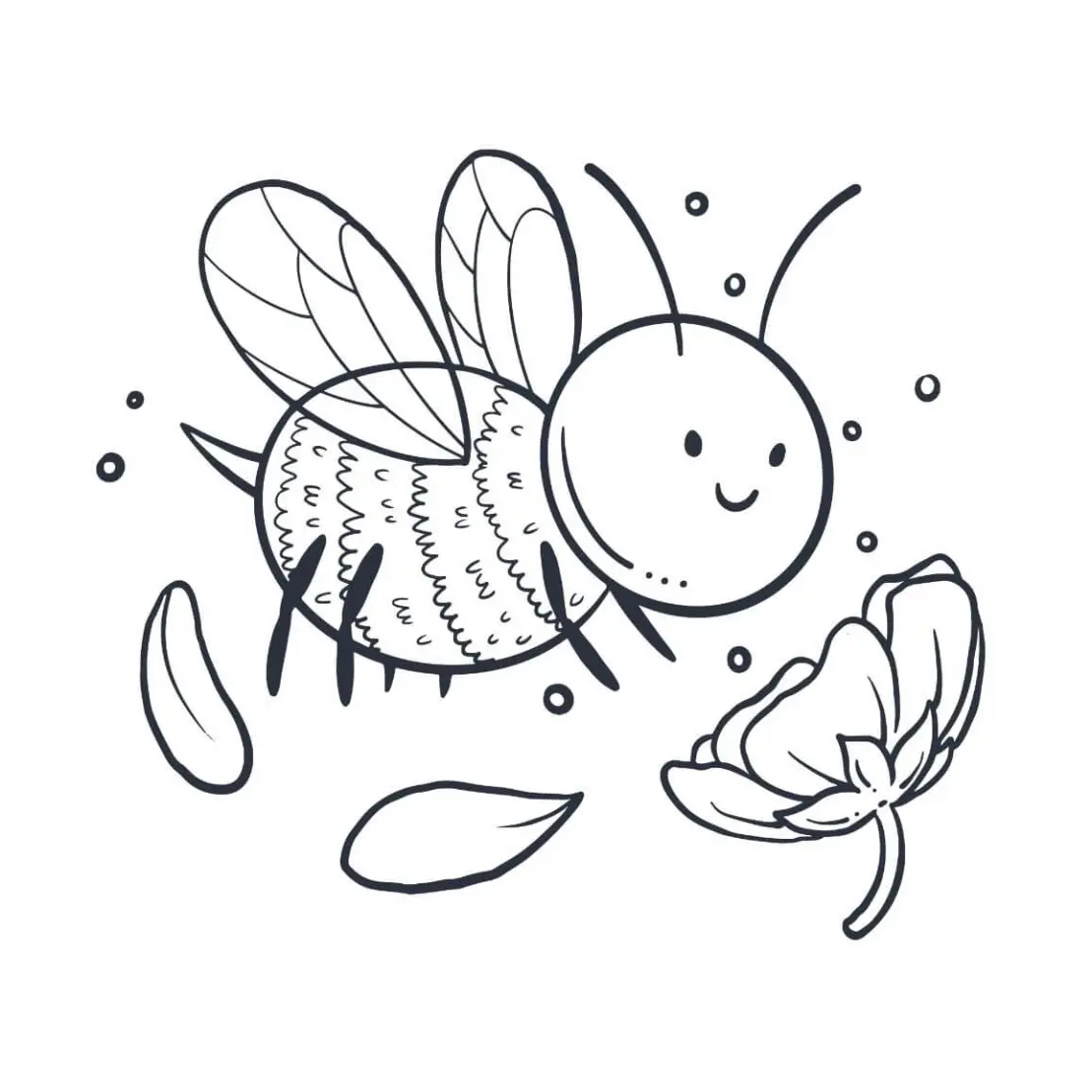 Free Bee Picture To Color In