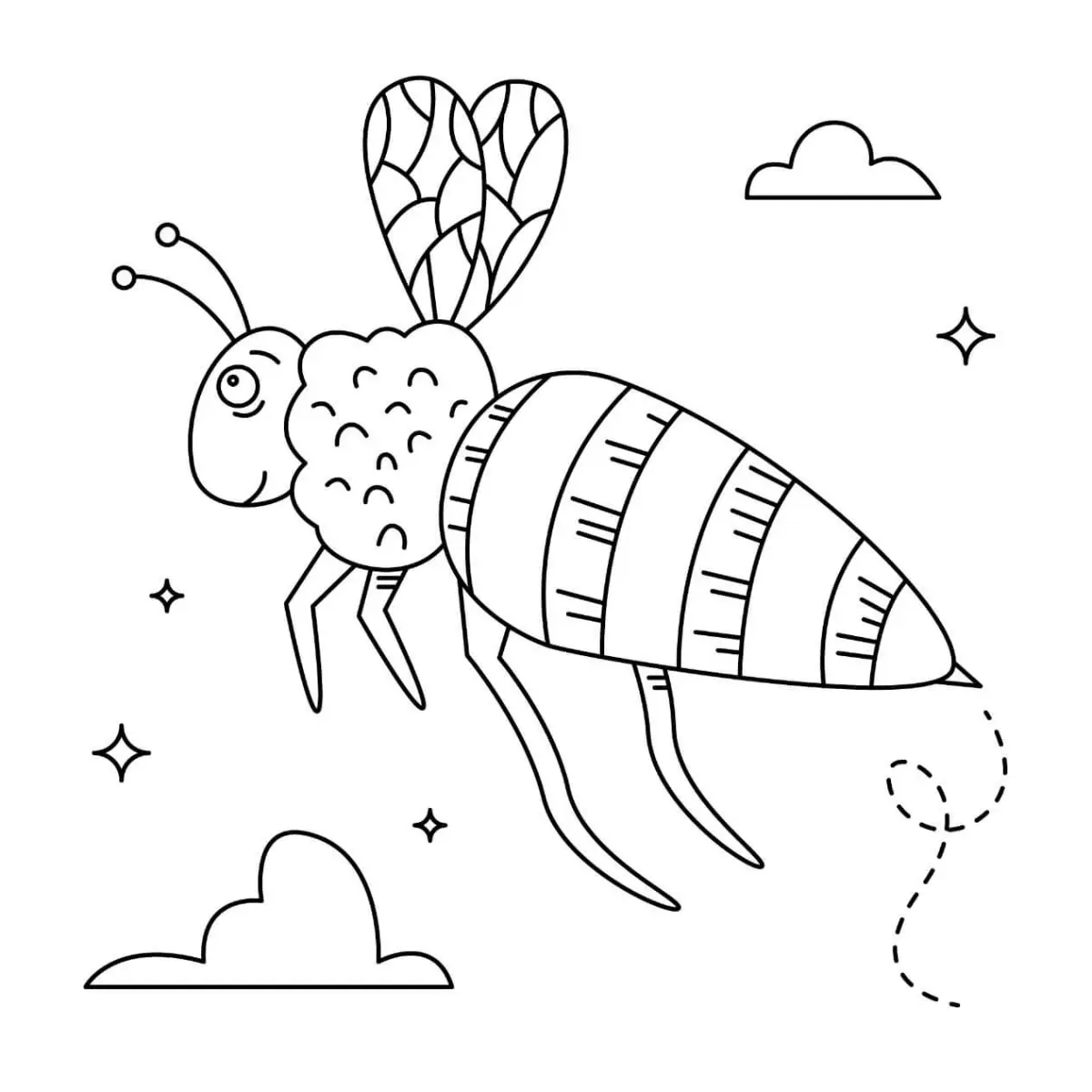 Free Bee Picture To Color In