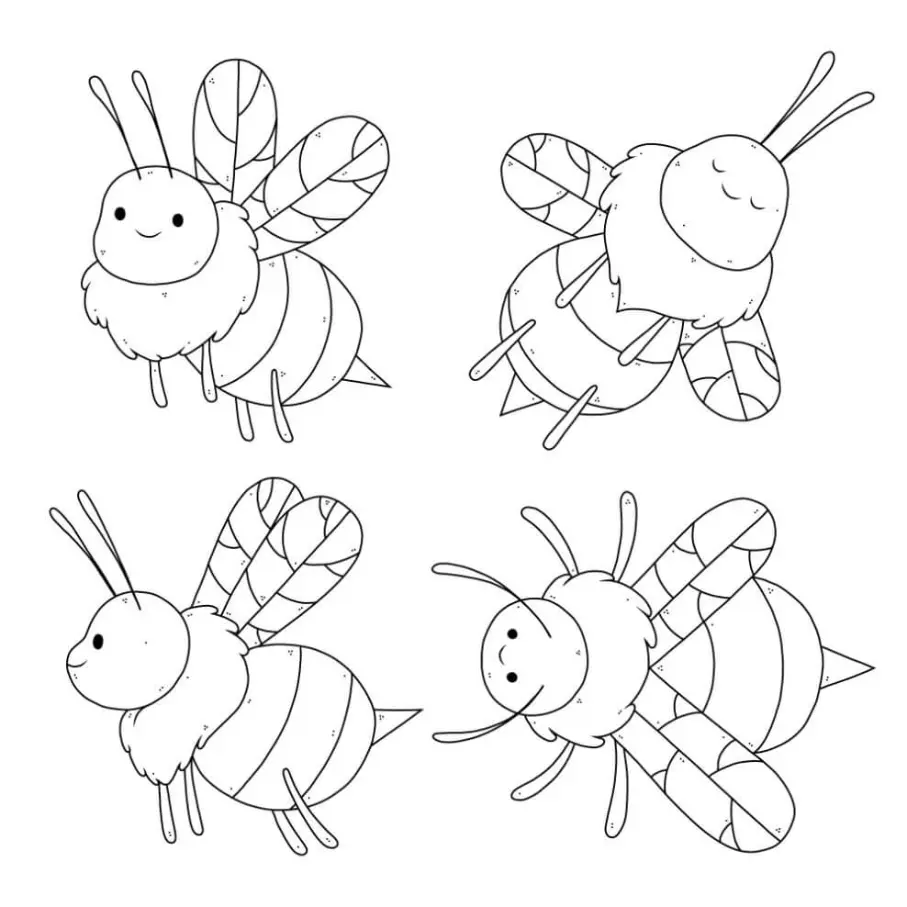 Free Bee Picture To Color In