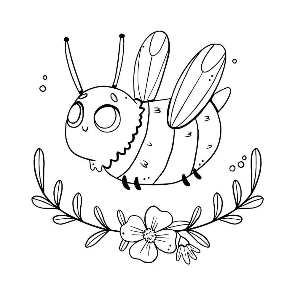 Free Bee Picture To Color In