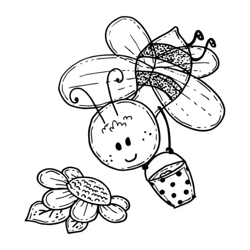 Free Bee Picture To Color In