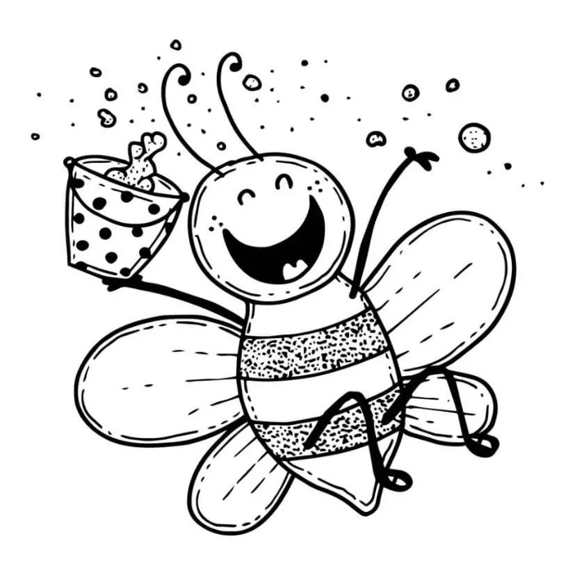 Free Bee Picture To Color In