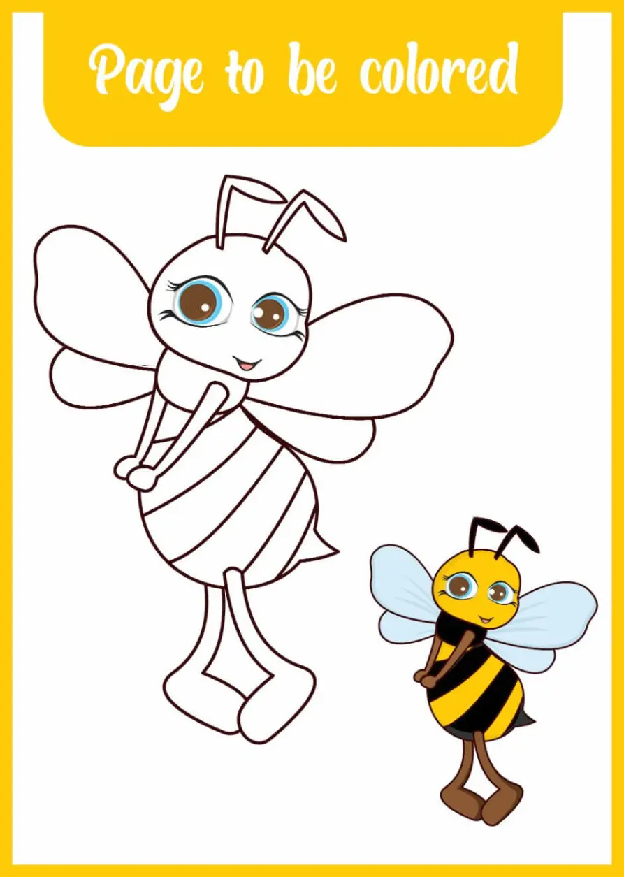 Free Bee Picture To Color In