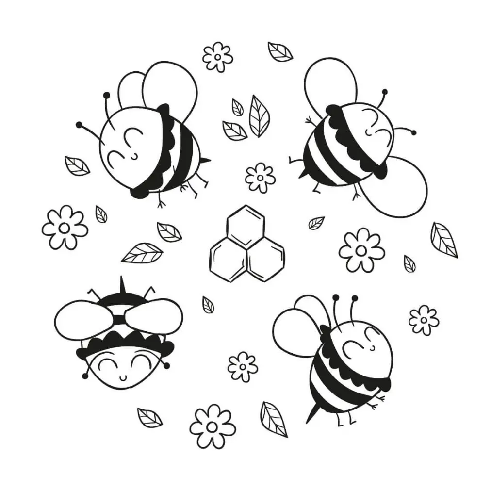 Free Bee Picture To Color In