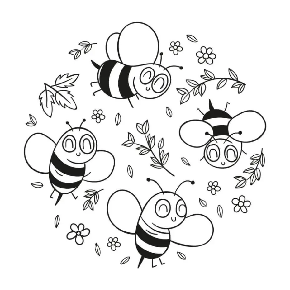 Free Bee Picture To Color In