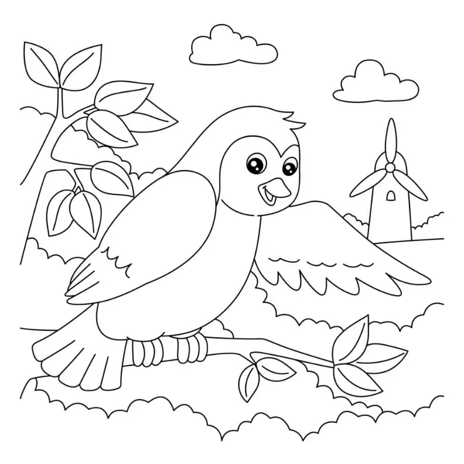 Free Bird Picture To Color In