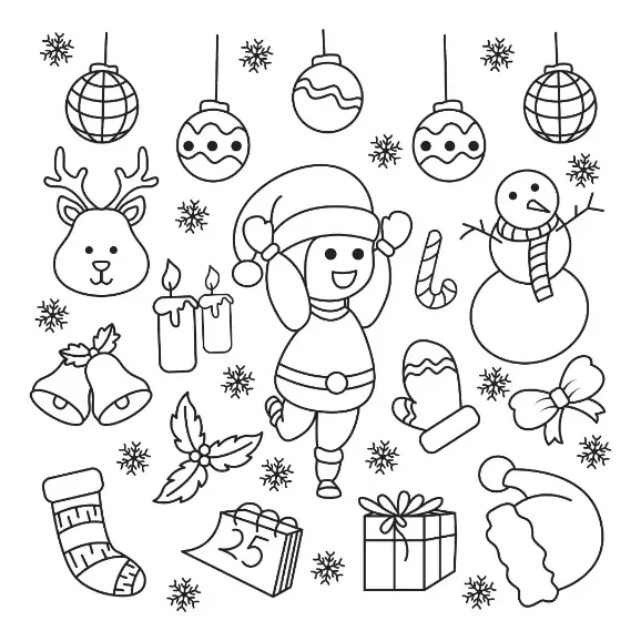 Free Christmas Picture To Color In