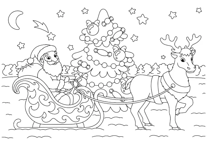 Free Christmas Picture To Color In