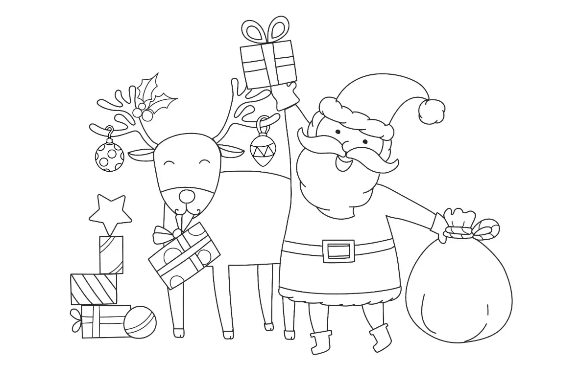 Free Christmas Picture To Color In