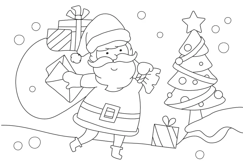 Free Christmas Picture To Color In