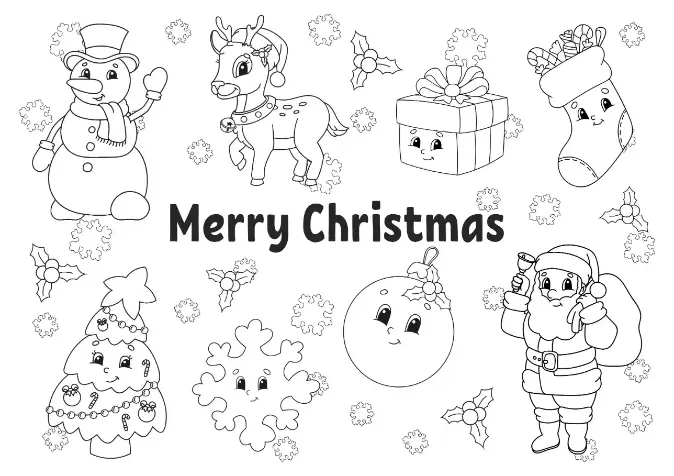 Free Christmas Picture To Color In