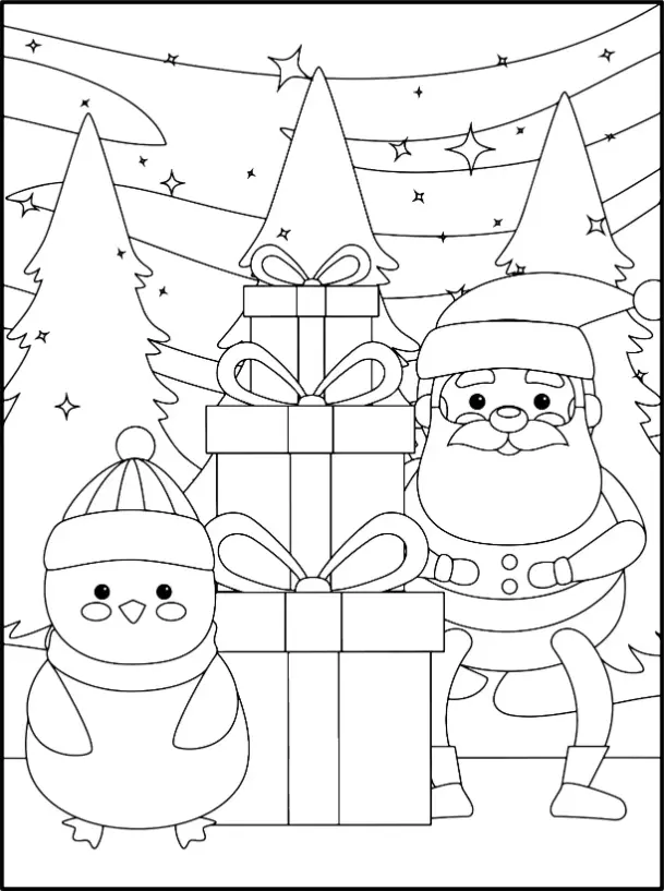 Free Christmas Picture To Color In