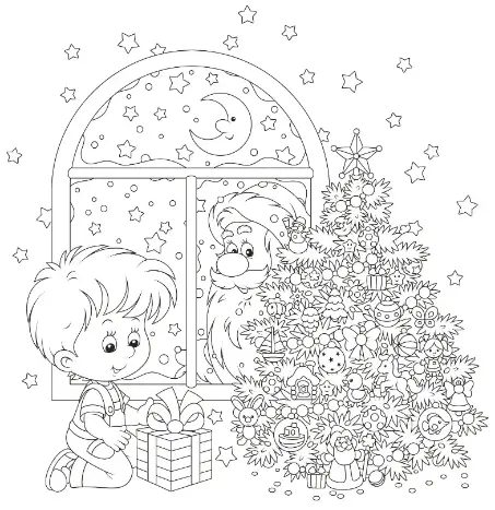 Free Christmas Picture To Color In