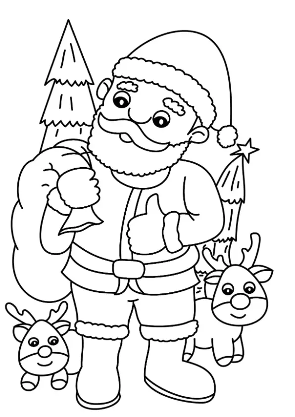 Free Christmas Picture To Color In