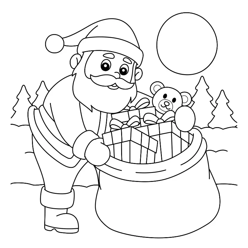 Free Christmas Picture To Color In