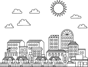 Free City Picture To Color In