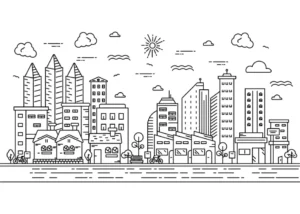 Free City Picture To Color In