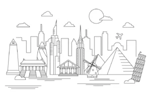 Free City Picture To Color In