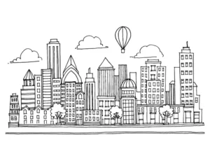 Free City Picture To Color In