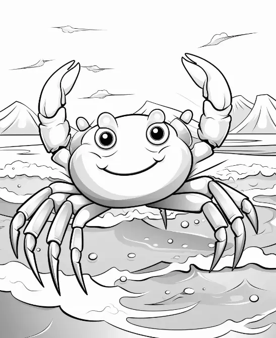 Free Crab Picture To Color In