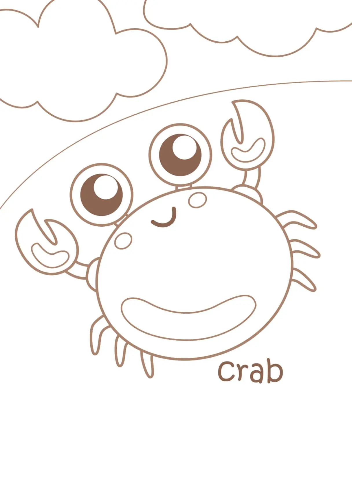 Free Crab Picture To Color In