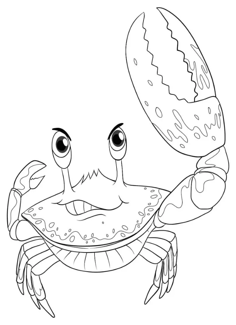 Free Crab Picture To Color In