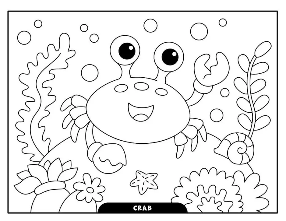 Free Crab Picture To Color In 81