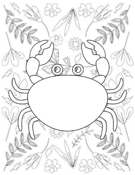 Free Crab Picture To Color In