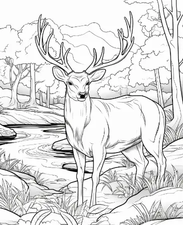 Free Deer Picture To Color In