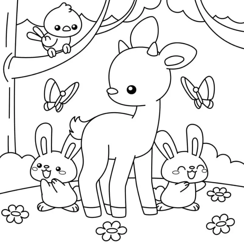 Free Deer Picture To Color In