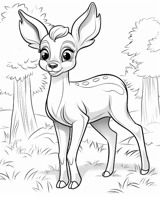 Free Deer Picture To Color In 131