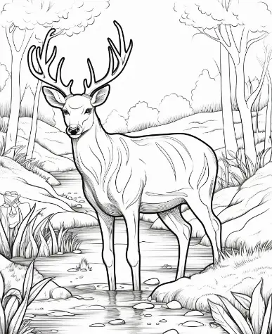 Free Deer Picture To Color In