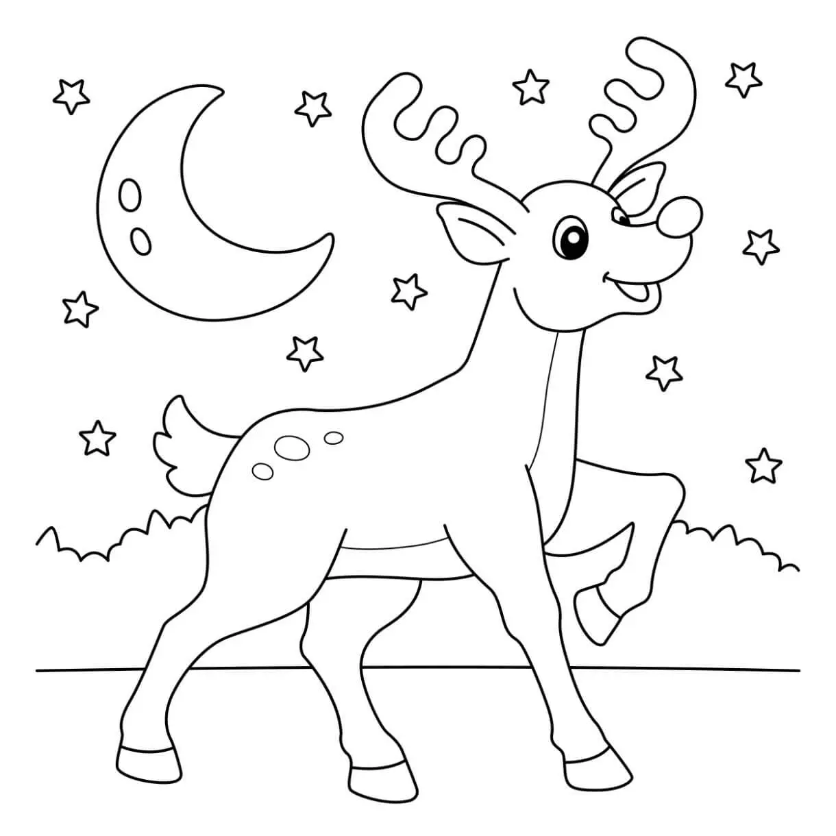 Free Deer Picture To Color In