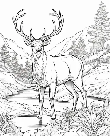 Free Deer Picture To Color In